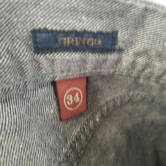 Agave Men's Gringo Straight Leg Linen Cotton  Grey Jeans Size 34 - Picture 6 of 13